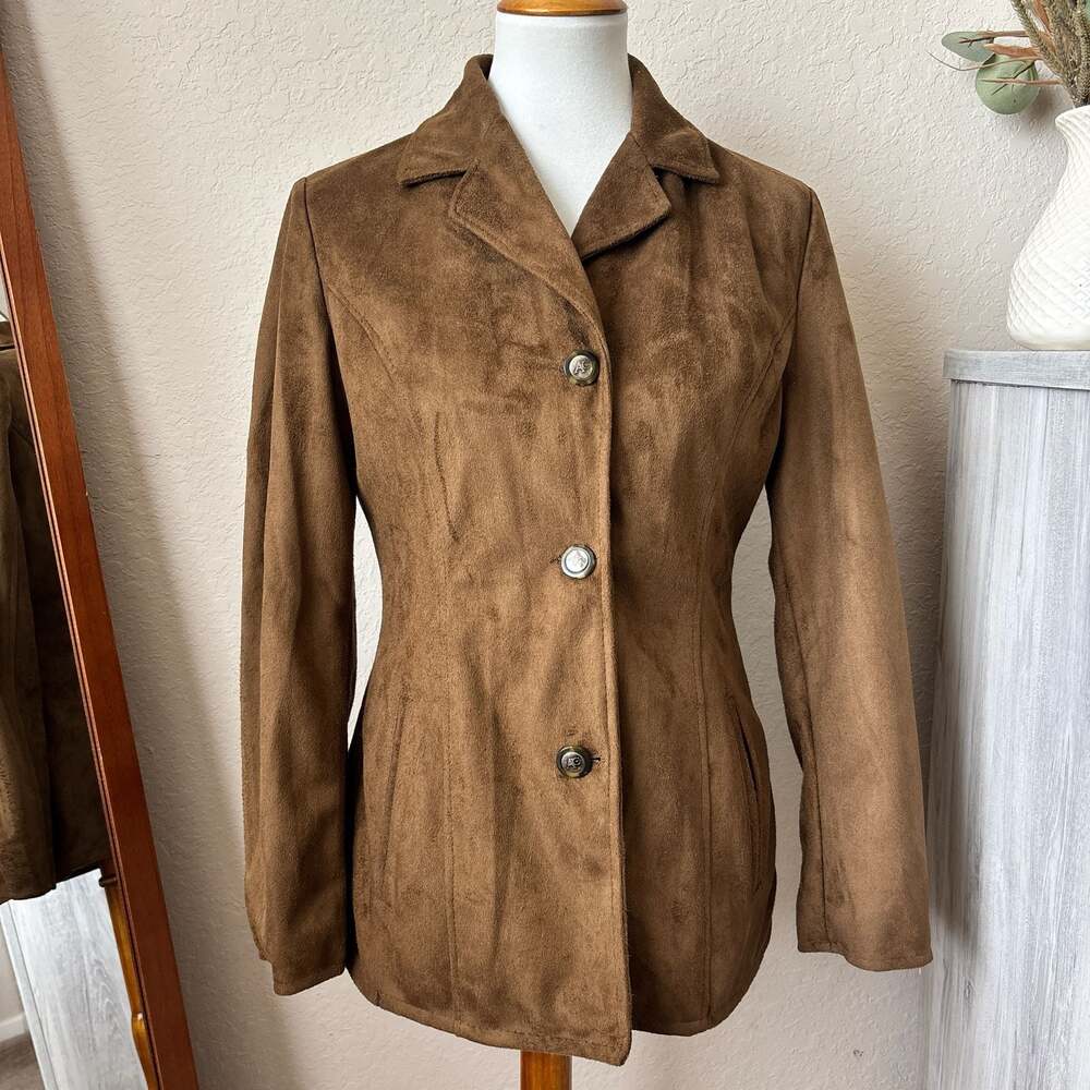 AC Gabry Daino Brown Suede Womens Jacket Vintage Blazer Made In Italy Western M